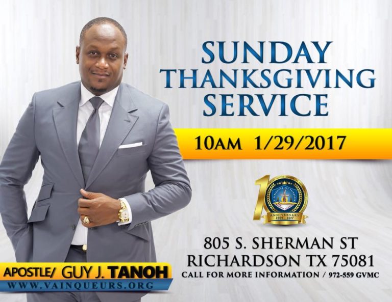 Thanksgiving Service 01-29-17 @10AM - Overcomers ...
