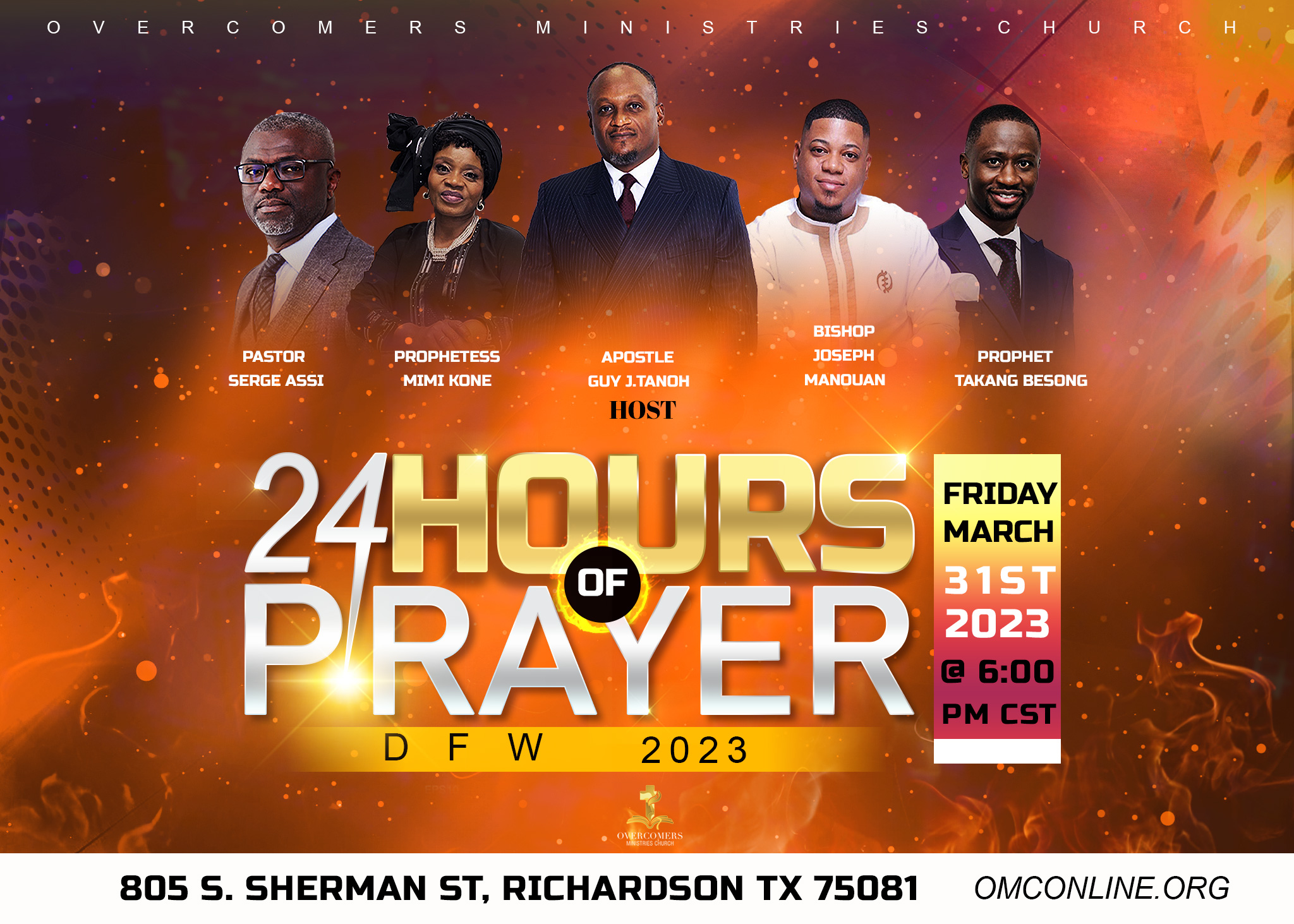 24 Hours Of Prayer DFW 2023 Save The Date Overcomers Ministries 